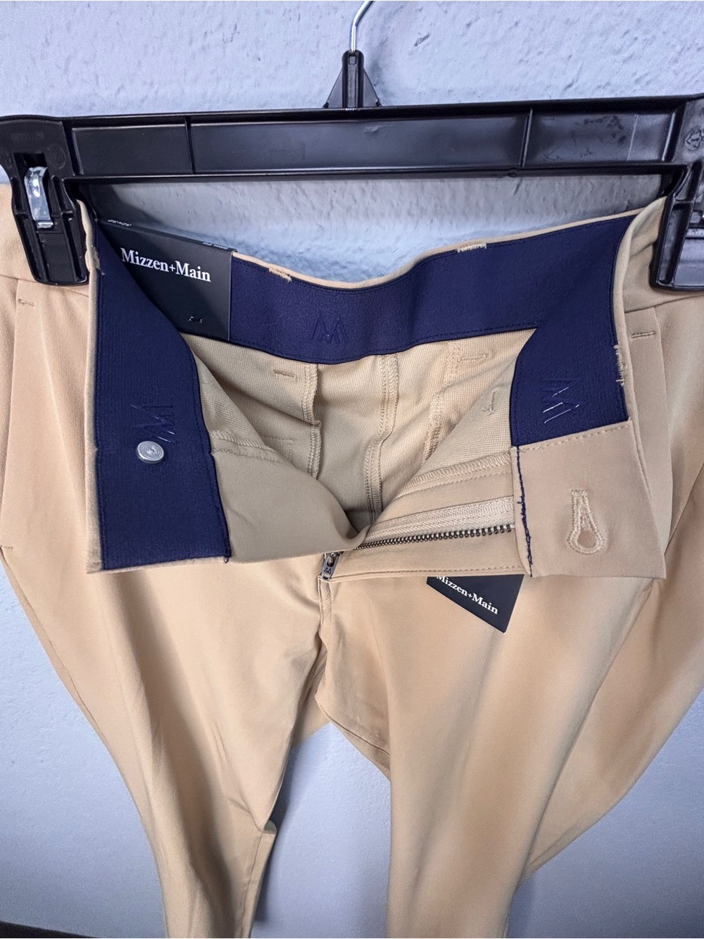 NWT Mizzen+Main 38-34 Slim Fit Helmsman Chino Pant in Khaki Solid - Picture 6 of 12